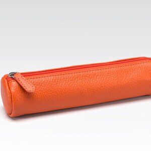 Fabriano Leather Pencil Case in Orange